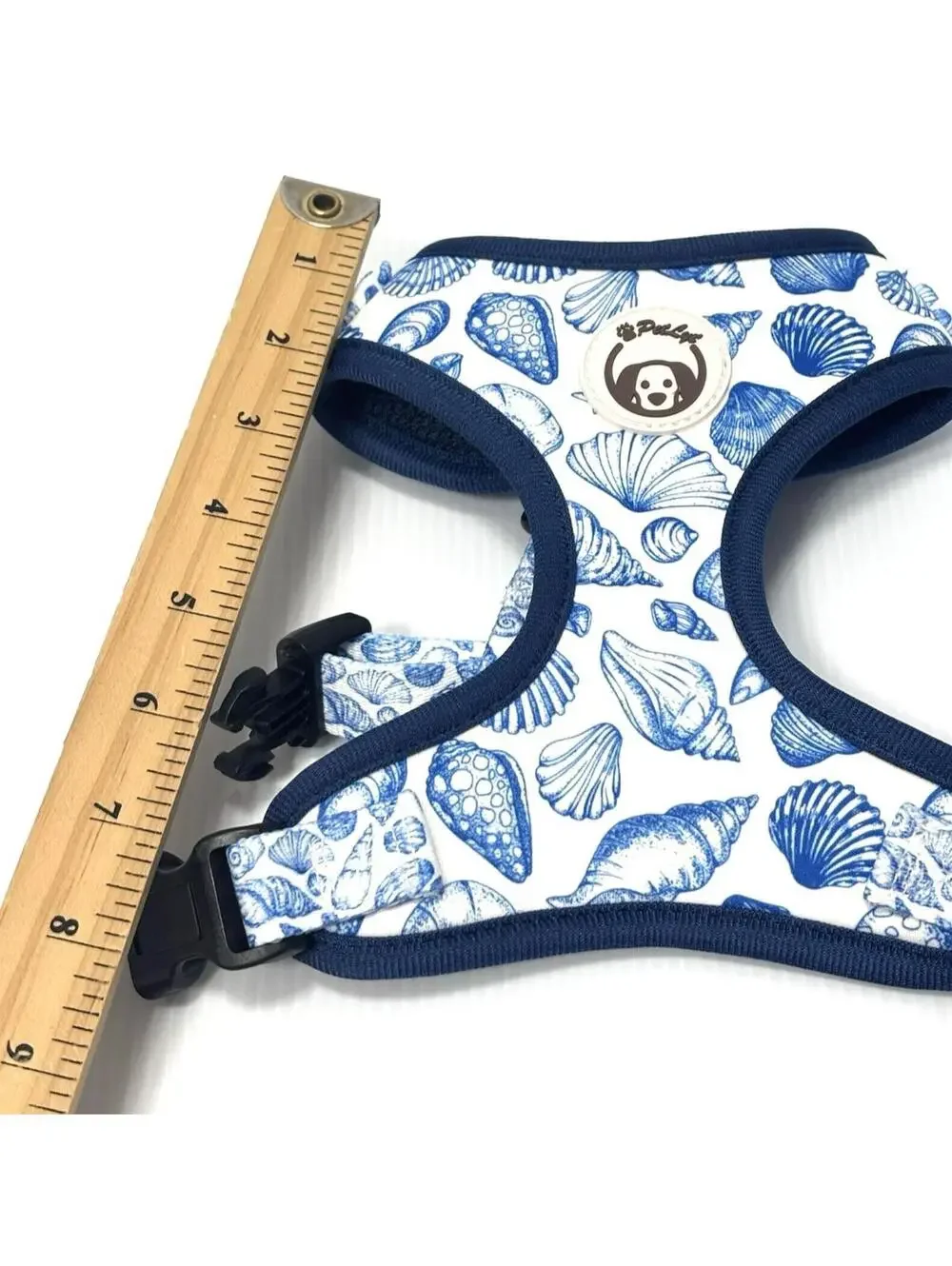 Pet Dog Harness XS - Blue & White Sea Shell Print - Mesh Padded ,Adjustable -NEW